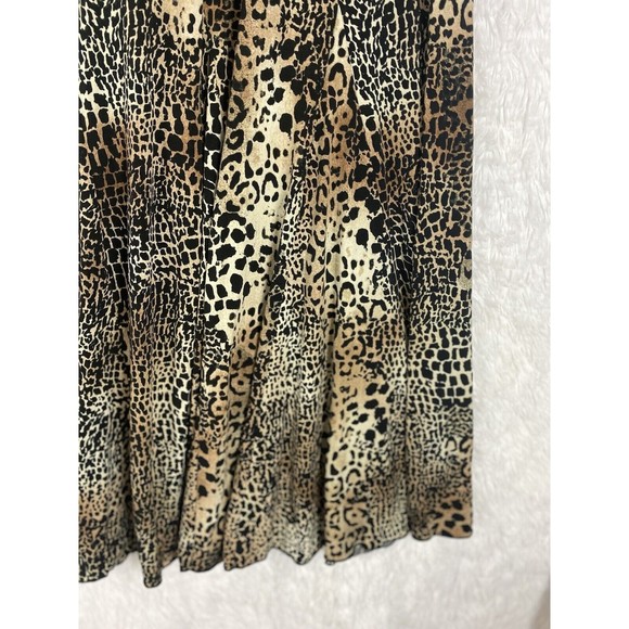 Chico's Womens Leopard Cheetah Print Animal Skirt Midi A line Size 1 - Picture 3 of 7